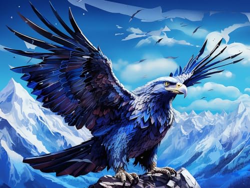 HKFLD 5D DIY Diamond Painting Eagle, Diamond Art Kits Adults Animal, Round Full Drill & Crafts Cross Stitch Paint by Number Kits for Home Wall Decor Gift Decoration 50x60cm-39 von HKFLD