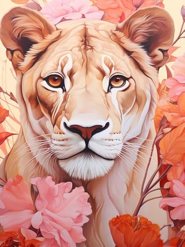 HKFLD 5D DIY Diamond Painting Leopard, Diamond Art Kits Adults Animal, Round Full Drill & Crafts Cross Stitch Paint by Number Kits for Home Wall Decor Gift Decoration -50 * 60cm von HKFLD