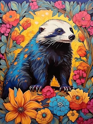 HKFLD 5D Diamond Painting Kits DIY Diamond Art Canvas Crystal Crafts Painting Pictures for Adults Kids Home Wall Decor Animal Flower 30 * 40cm von HKFLD