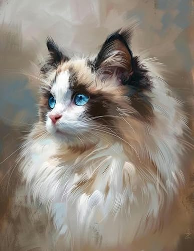 HKFLD 5D Diamond Painting Kits DIYDiamondRhinestone Crystal Painting Painting by Numbers for Children Adults Home Wall Decoration Animal Cats 60 * 80cm von HKFLD