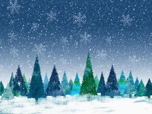 HKFLD 5D Diamond Painting Kits DIYDiamondRhinestone Crystal Painting Painting by Numbers for Children Adults Home Wall Decoration Snowflake Pine Trees 60 * 80cm von HKFLD