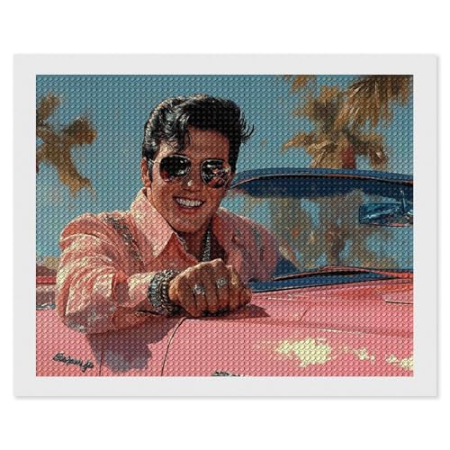 HKFLD 5D Diamond Painting Kits for Adults Beginners,Elvis Presley Diamond Art Kits DIY Full Round Drill Diamond Dot Gem Art Kits for Adults,Crafts for Decor 60 * 80cm von HKFLD