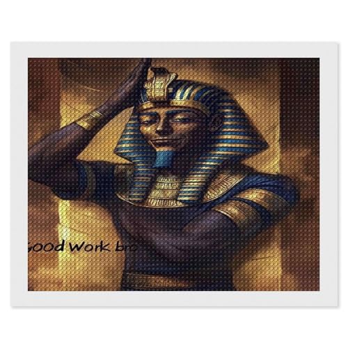 HKFLD Cartoon Diamond Painting Kits for Adults, Egyptian Pharaoh Diamond Art Kits for Adults Beginners, Cartoon Gem Art Kits for Adults for Home Wall Decor Present 40 * 50cm von HKFLD