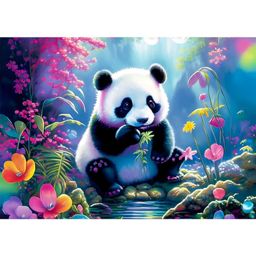 HKFLD Cute Baby Panda Diamond Painting Set for Adults, Diamond Painting Kits, 5D Diamond Painting Set, DIY Diamond Painting Craft Pictures Arts as a Gift for Home Wall Decor 60 * 80cm von HKFLD