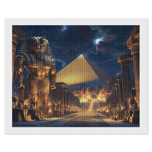 HKFLD DIY 5D Diamond Arts Painting Kits Full Drill, Egyptian Pharaoh Crafts Pictures by Numbers,Diamond Canvas Painting Set for Adult And Children,Home Wall Decorations-40 * 50cm von HKFLD