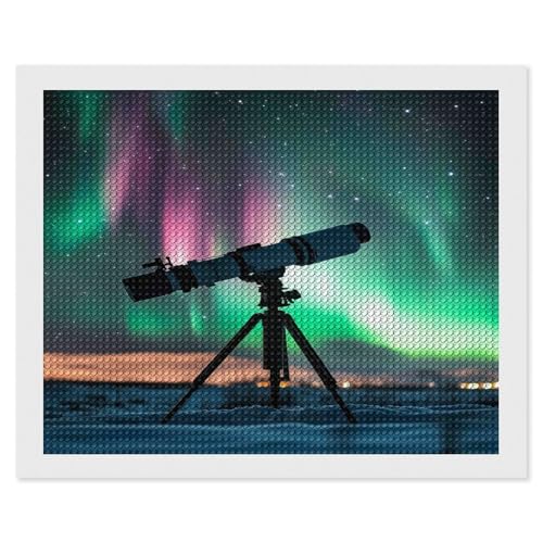 HKFLD DIY 5D Diamond Painting Kits,Full Round Drill Embroidery Paintings Pasted Pictures Cross Stitch Arts Crafts Perfect for Relaxation And Home Wall Decor-Northern Lights in Norway30*40cm von HKFLD