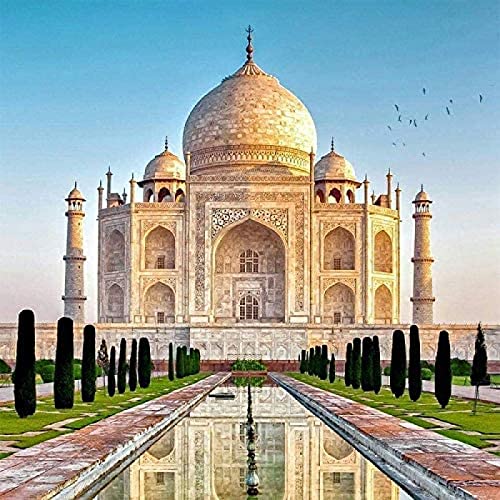 HKFLD DIY 5D Diamond Painting Taj Mahal by Number Kits Full Drill Crystal Rhinestone Embroidery Cross Stitch Arts Craft Home Wall Decor 30x40cm von HKFLD