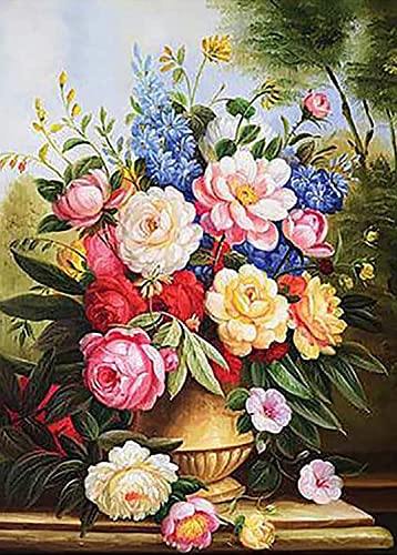 HKFLD DIY Diamond Painting Flower, Plant Canvas Painting Embroidery Diamond Painting Full Set Cross Stitch Crafts Rhinestone Home Decoration 30 * 40cm von HKFLD