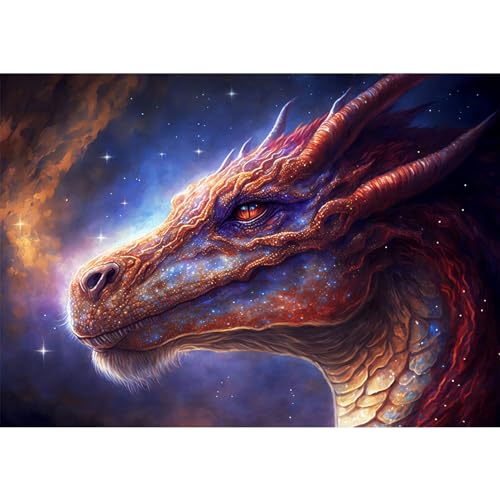 HKFLD DIY Dragon Diamond Painting Set Adults Children Starry Sky Diamond Painting Pictures 5D Fantasy Diamond Art Diamond Painting Set Cross Embroidery Painting Kits for Home Decor 40 * 50cm von HKFLD