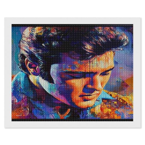 HKFLD Diamond Art Kits for Adults, Elvis Presley .5D Diamond Painting Kits, 30 * 40cm von HKFLD