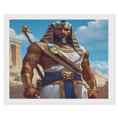 HKFLD Diamond Painting, Egyptian Pharaoh，Diamond Painting Pictures, Diamond Arts Kits for Living Room Wall Decoration 30 * 40cm von HKFLD