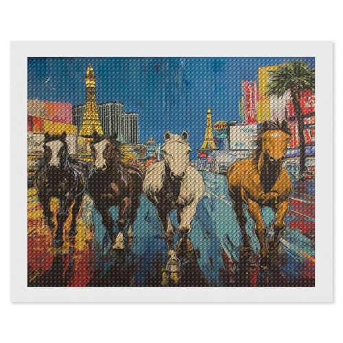 HKFLD Diamond Painting Art Kits，5D Diamond Painting Kits for Adults, Las Vegas ，Painting Pictures Cross Stitch Arts Home Wall Decor50*60cm von HKFLD