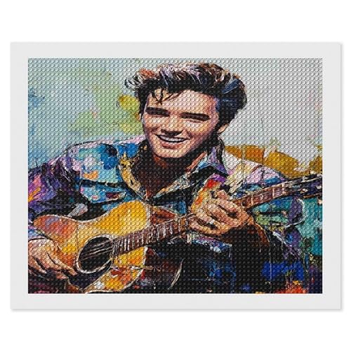 HKFLD Diamond Painting Kits for Adults,Elvis Presley Round Full Drill Diamond Art Kits, 5D DIY Paint with Diamonds Crafts for Home Wall Decoration 60 * 80cm von HKFLD