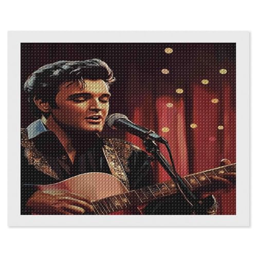 HKFLD Round 5D Elvis Presley 5D Diamond Painting Cross Stitch Picture of Rhinestones Diamond Mosaic Pattern 60 * 80cm von HKFLD