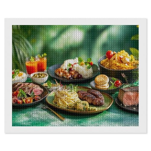 HKFLD Round 5D Gourmet Food 5D Diamond Painting Cross Stitch Picture of Rhinestones Diamond Mosaic Pattern 30 * 40cm von HKFLD