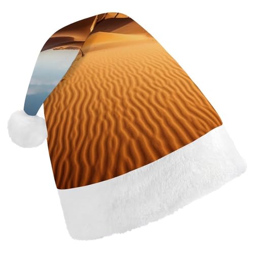 HKMNTGD Personalisierte Weihnachtsmannmütze, weicher Plüsch, individuelle Weihnachtsmannmütze, Sanddünen in der Sahara, bedruckt, Weihnachtsmützen für Erwachsene von HKMNTGD