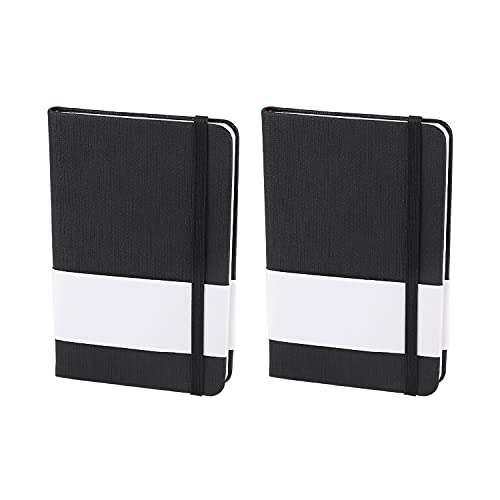 Notizbuch 2 Stück A7 Mini Notizblock mit Gummiband Hardcover Linierte Seiten Notizheft Büro Schule Schreibblock Schreibheft Tragbares Memo Notepad Ideenbuch Schüler Studenten Taschen-Notizbuch von HKSICHENGKEJI