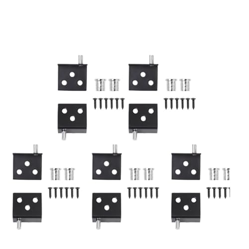 HKYBCF Scharnier für Schranktüren 10/2Pcs Verdeckte Scharniere Unsichtbare Schrank Oben Und Unten Tür Pivot for Holz Panel Schrank Display Unterstützung Halterung(10PCS-Black) von HKYBCF