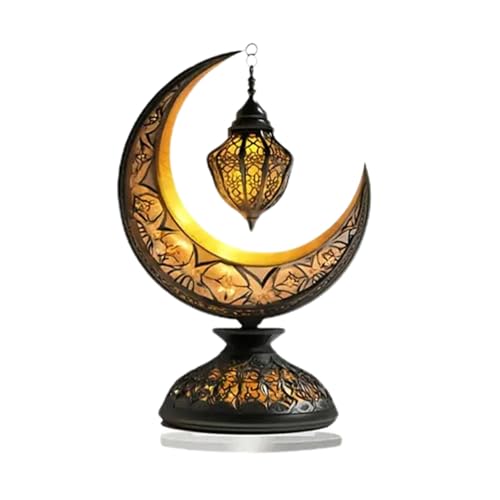 HKYFNNBW Ramadan-Dekorationen, Acryl-Mond-Dekorationen, Ramadan-Mubarak-Eid-Dekorationen, Mubarak-Tischdekoration, Heimdekoration (braun, 17 x 20 cm) von HKYFNNBW