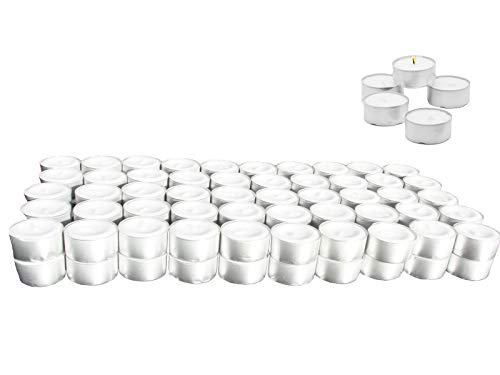 Teelichter weiß ohne Duft Großpackung 36-1000 Stk. | 4 Std. 6Std. 8Std. oder Maxi-Teelichter | aus Paraffinwachs | + GRATIS HL Kauf Block (4 Std. Teelichter + 1 HL Kauf Block, 1000) von HLKauf