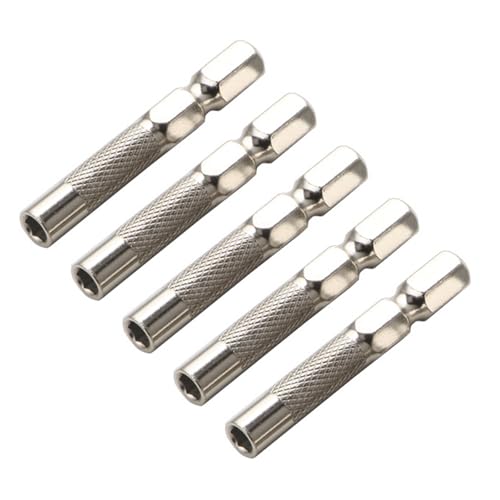 Sechskant-Bit-Adapter, 5-teiliges Set, 6,35 mm auf 4 mm Stecknuss Schaft für präzise Schraubendreher- und Bohrerverwendung von HLBEST