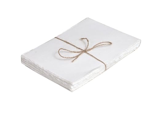 Aquarellpapier aus Baumwolle mit Büttenrand, 200 g/m², grob strukturiertes Aquarellpapier zum Schreiben (gebrochenes Weiß, 22,9 x 30,5 cm) von HLC