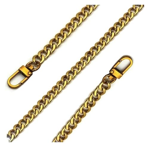 Handtaschenkette, Handtaschenkettenriemen, 120 cm, Metall-Geldbörsenkettenriemen, Ersatzgriff for Handtaschen-Umhängetaschen, Breite 7 mm (Gold)(Gu Gold) von HLHLH