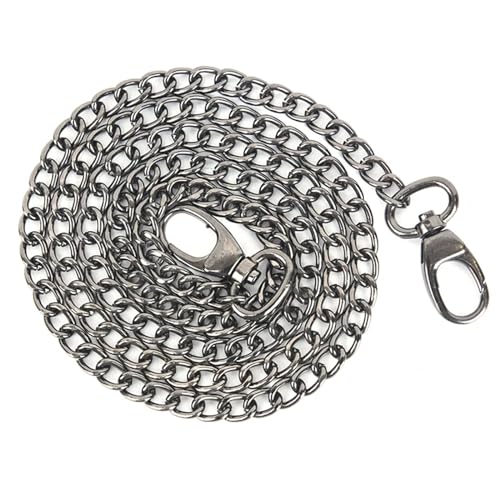 Handtaschenkette, Handtaschenkettenriemen, 120 cm, Metall-Geldbörsenkettenriemen, Griff, Schulter-Umhängetasche, Handtasche, abnehmbarer Schulterkettenriemen, plattierte Kette(Bk) von HLHLH