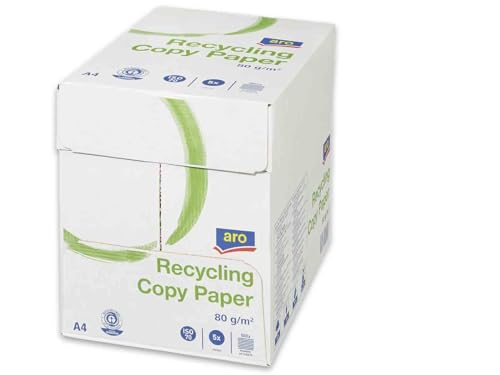 aro Kopierpapier Druckerpapier Universalpapier DIN A4-80 g/m² Diverse Mengen (Aro Recycling 2500 Blatt & 1x HLKauf-Produkt) von HLKauf