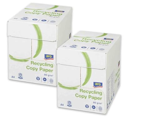 aro Kopierpapier Druckerpapier Universalpapier DIN A4-80 g/m² Diverse Mengen (Aro Recycling 5000 Blatt & 1x HLKauf-Produkt) von HLKauf