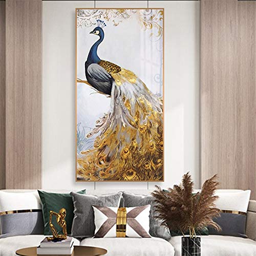 HLSHOE Leinwand malerei pfau Tier Bilder for Haus wandkunst for Wohnzimmer Dekoration Poster und druckt kein Frame (Color : W 0416 2 Peacock, Size : 60x120cm) von HLSHOE