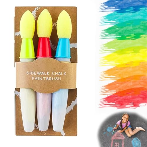 3-Piece Sidewalk Chalk Paint Brush, Just add Water to The Brush and It's Ready to use, Washable, Easy to clean von HLYICRQ