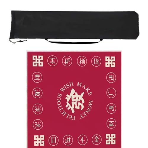 HLZLPYFC Mahjong mat Mahjong-Matte mit Aufbewahrungstasche, Faltbare Mahjong-Tischmatte mit Rand, Kristall-Samtstoff(Color:Style 3,Size:39.3in) von HLZLPYFC