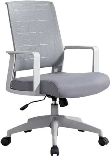 HLZLPYFC Managerstühle, Bürostuhl, ergonomischer Schreibtischstuhl, Netzstoff, Computer-Lendenwirbelstütze, moderner Executive-Task-Drehstuhl für zu Hause (Farbe: Grau) (Blau, Einheitsgröße) von HLZLPYFC