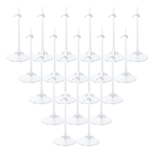 HMIEPRS Puppenständer Verstellbar,Puppenständerhalter Unterstützung, Transparenter Puppen Ständer Displayhalter, Puppenzubehör Modellstützrahmen für 11-13 Zoll/28-33 cm Barbie-Puppen (20 Pcs) von HMIEPRS