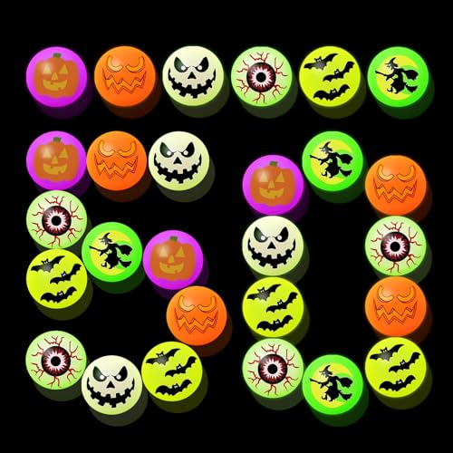 Halloween Hüpfbälle,50 Stück,Gruselige Halloween Leuchten Augapfel,Halloween Luminous Bouncy Balls,Gruselige Augen,für Halloween Party Supplies,Halloween Glow In The Dark Hüpfbälle für Kinder von HMYHONDI