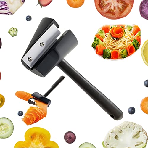 HNCOWPTU Spiralförmige Blumenwalze für Obst und Gemüse, Spiral Vegetable Roll Cutter, Carrot Carving Roll Peeler, Hex Nut Vegetable Spiral Slicer, Vegetable Roll Flower Decorative Tool, Carrot Peeler von HNCOWPTU