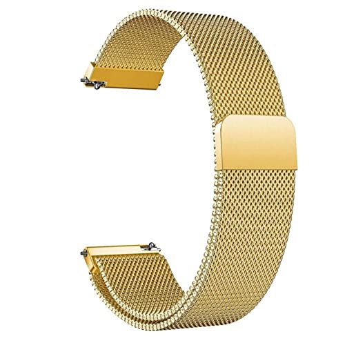 Edelstahl Uhrenarmband Mesh 16/18/20/22/24mm Gold/Silber/Schwarz Ersatz Metall Armband Edelstahlarmband mit Magnetverschluss Smartwatch Schnellverschluss Watch Uhren Ersatzband für Damen Herren von HNGM