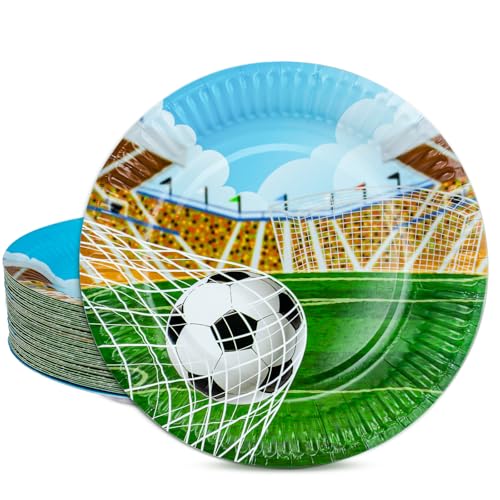 HNH Pappteller Fußballparty 50er-Set 18 cm Kleinteller Dessertteller Partyteller Partygeschirr Set HNH Pappteller Fußballparty 50er-Set 18 cm Kleinteller Dessertteller Partyteller Partygeschirr Set von HNH