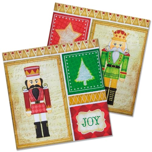 Weihnachten Servietten 50 Stück Nussknacker-Soldat Papierservietten Party Servierten 33 x 33 cm Papierservietten von HNH