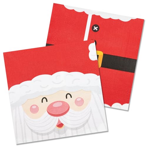 Weihnachten Servietten 50 Stück Weihnachtsmann Papierservietten Rot Party Servierten 33 x 33 cm Papierservietten von HNH