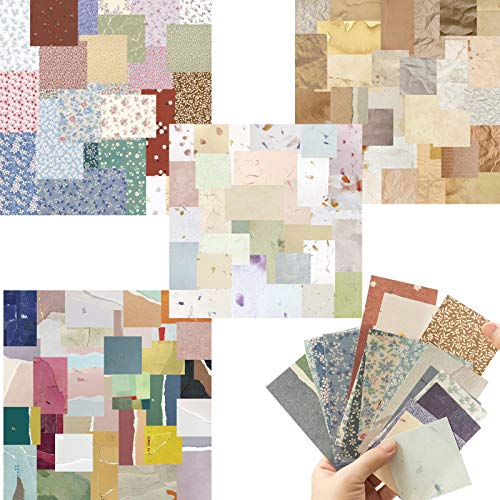 Scrapbook paper Block, 240 Blatt Motivblock Vintage Scrapbooking Papier,Gemustertes Hintergrundpapier Designpapier Karton Bastelpapier Für DIY Handwerk Foto Hintergrund Deko, Einseitig, 54-110mm von HNJKJEU