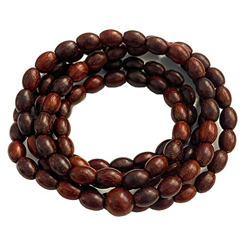 Unisex Holzperlen Armband 6 mm, Tibetisches Armband 108 Perlen Armband aus Pterocarpus Indicus Holzperlen, Bead-Bracelet, Buddhistische Armbänder Holzperlen für Damen Herren, Elastische Armband von HNJKJEU