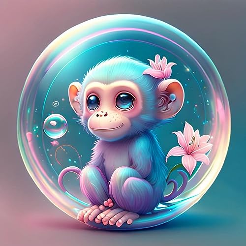 5D DIY Full Round Drill Diamond Painting Resin Rhinestone Mosaic Monkey Wall Art Kit Decoration Gifts von HNYLTON