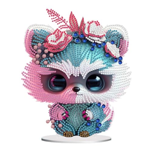 DIY Dot Diamond Little Raccoon Ornaments Diamond Art Painting Animal Design Home Decoration Desktop Ornaments von HNYLTON