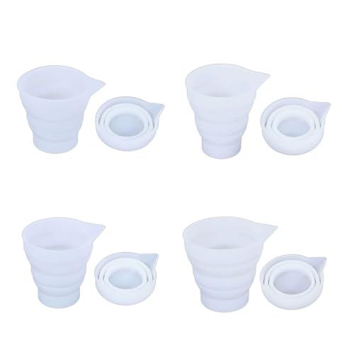 4PCS/SET Faltbare Silikonmessungstassen 50-500 Mischbechbehälterform Für Kerzenherstellung Gussharzformen von HNsdsvcd