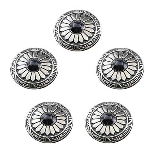 5 PCs Imitation Türkisknöpfe 25 Mm Runde Blumenknöpfe Kleidung Leder Dekorative Knöpfe Für Tasche von HNsdsvcd