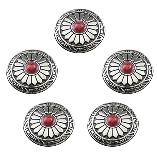 5 PCs Imitation Türkisknöpfe 25 Mm Runde Blumenknöpfe Kleidung Leder Dekorative Knöpfe Für Tasche von HNsdsvcd