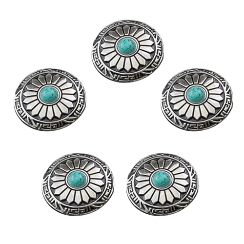 5 PCs Imitation Türkisknöpfe 25 Mm Runde Blumenknöpfe Kleidung Leder Dekorative Knöpfe Für Tasche von HNsdsvcd