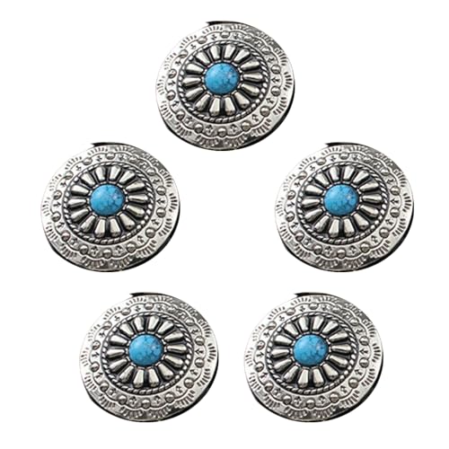 5 PCs Imitation Türkisknöpfe 25 Mm Runde Blumenknöpfe Kleidung Leder Dekorative Knöpfe Für Tasche von HNsdsvcd